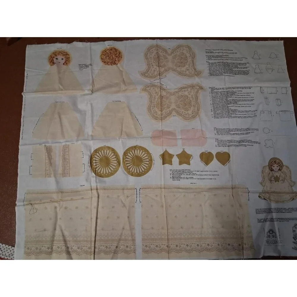 Keepsake Crafts V.I.P. Screen Print Christmas Angel Fabric Panel For Sewing